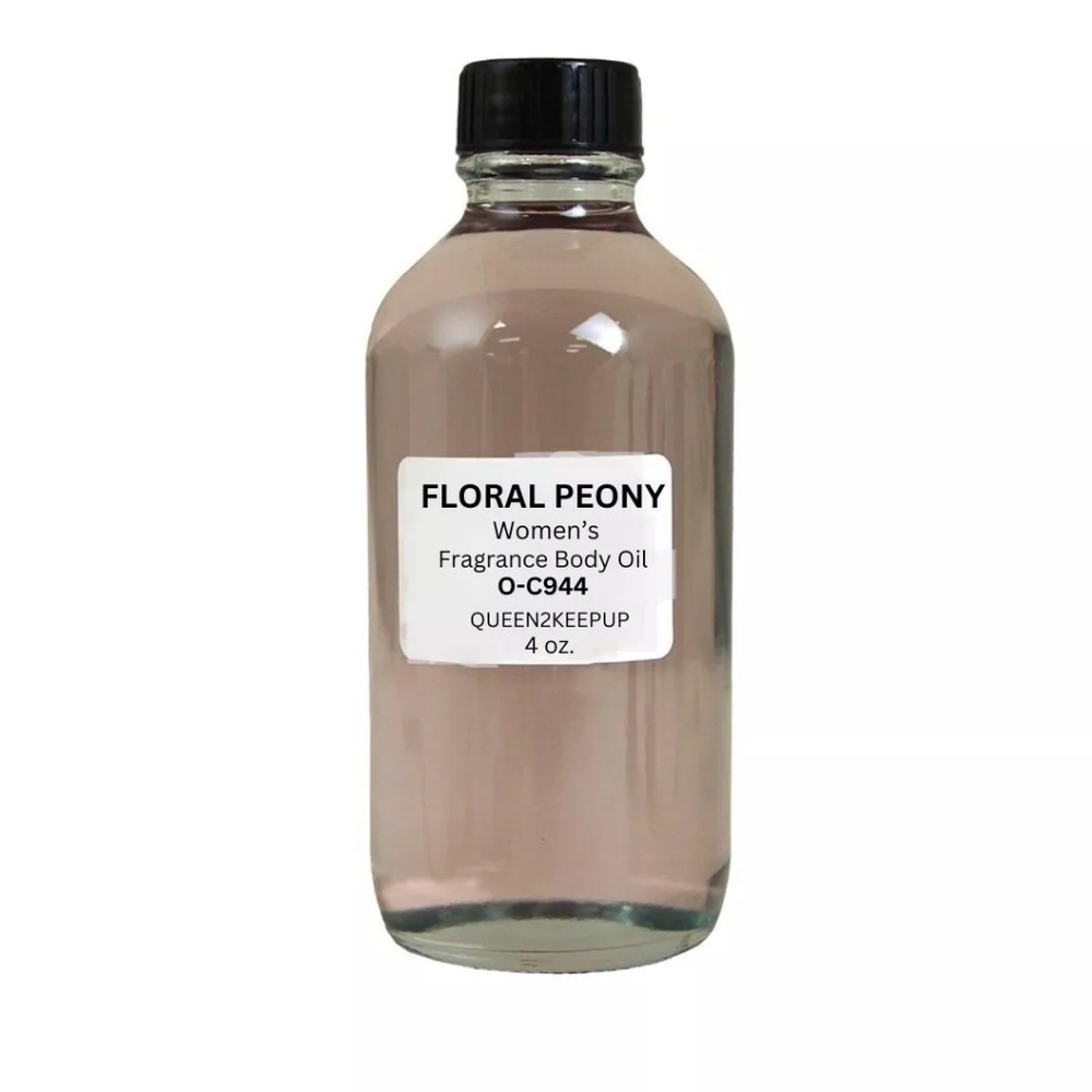 Floral Peony (Wome) Body Oil 4 oz All Natural Scent Glass Bottle
